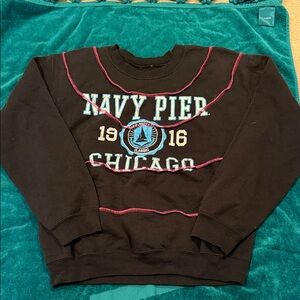 Urban Outfitters Black Navy Pier Chicago Crewneck